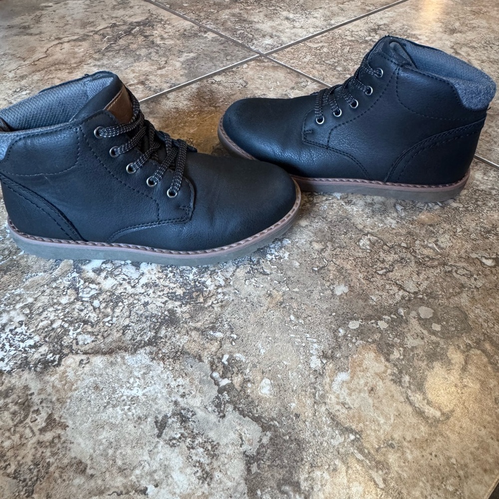 Black Lace-Up Ankle Boots